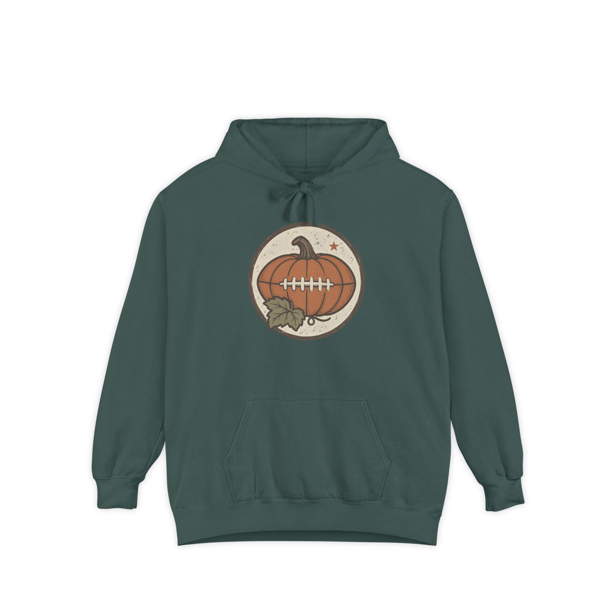 Pumpkin Football Hoodie | Vintage Fall Saturday Tailgate Art | Comfort Colors Garment Dyed