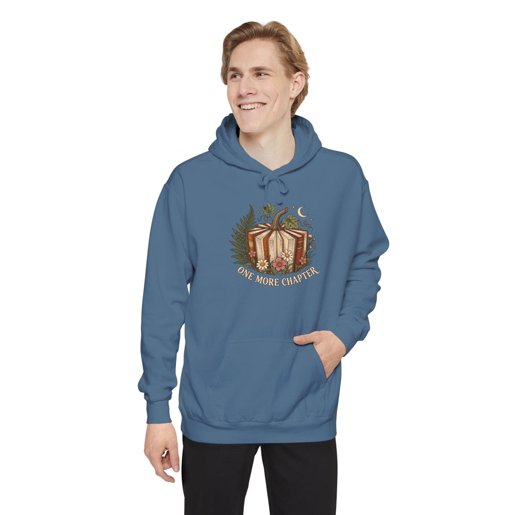Book Lover Hoodie | One More Chapter Autumn Reading Art | Comfort Colors Garment Dyed