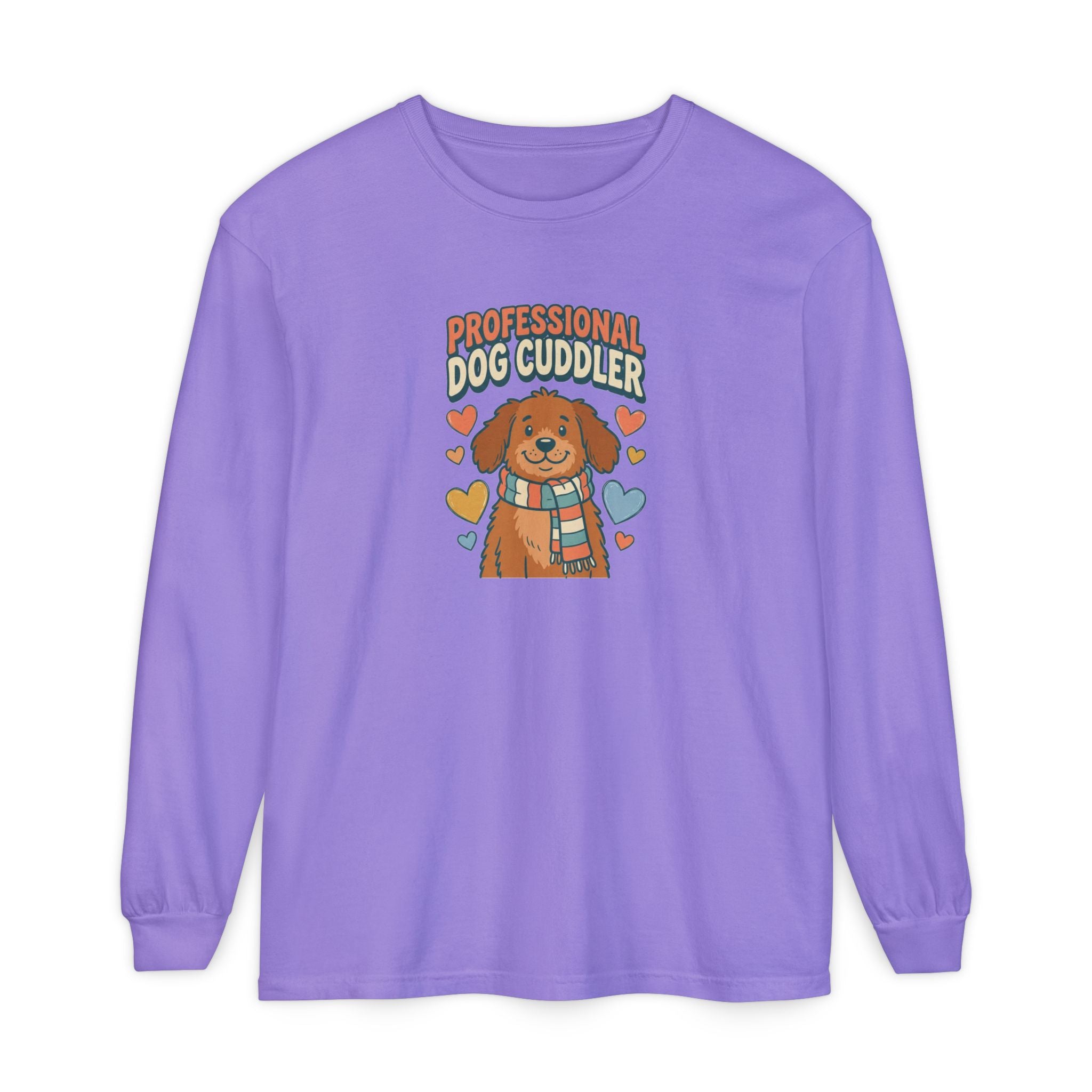 Professional Dog Cuddler Long Sleeve | Dog Mom Comfort Colors Shirt