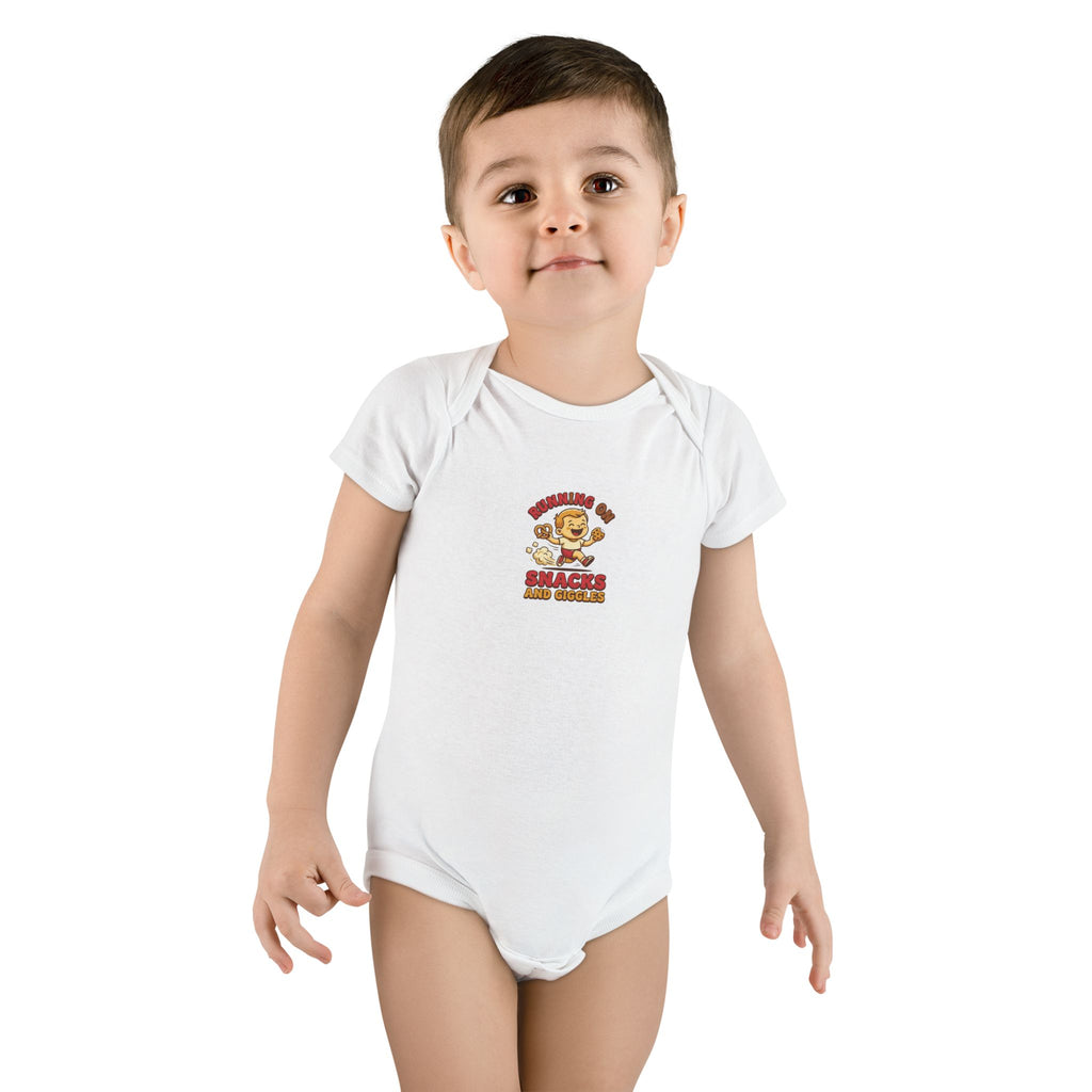 Running on Snacks and Giggles Baby Bodysuit Fun Gift