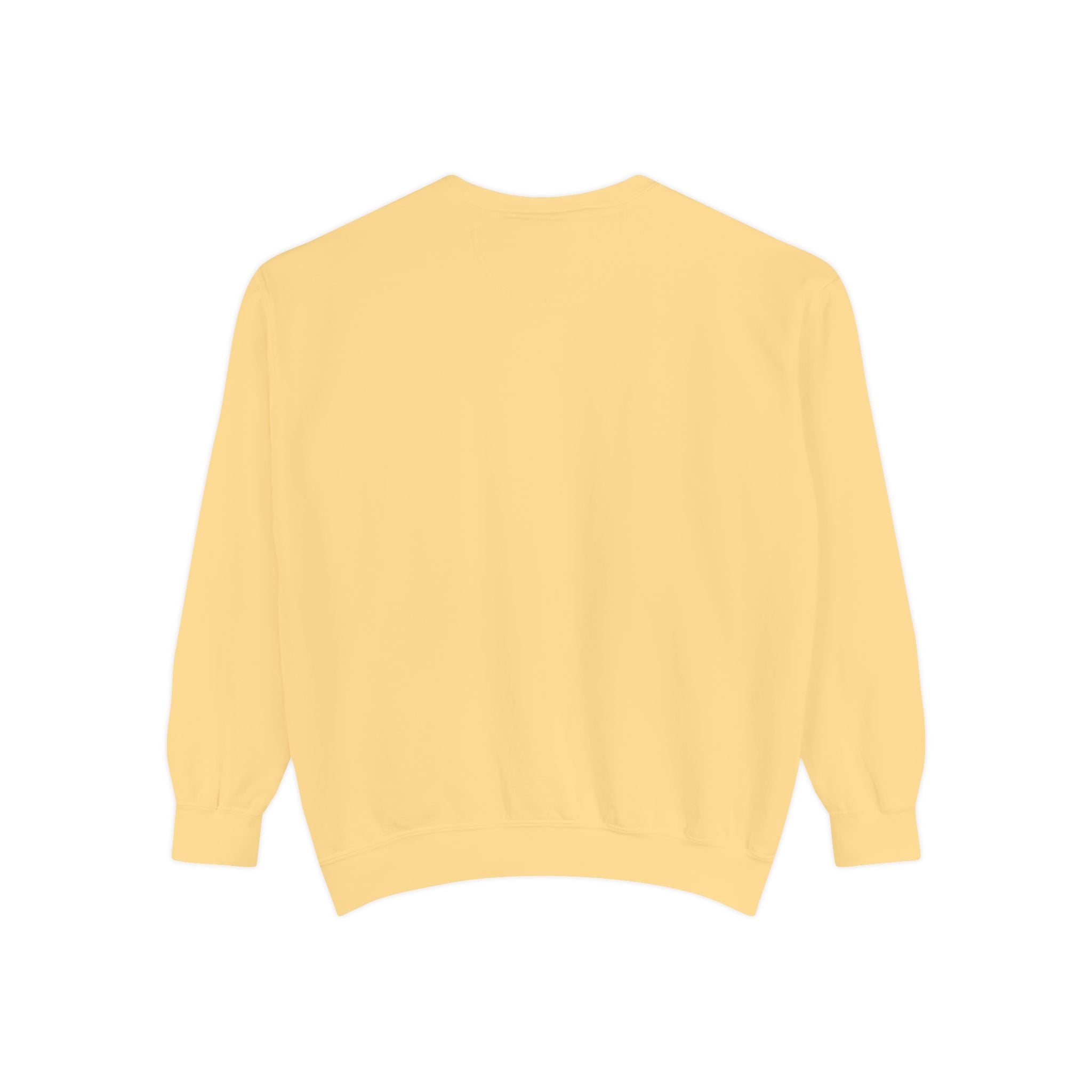 Cat Coffee Sweatshirt back view | Comfort Colors | cat mom sweatshirt — Ivory