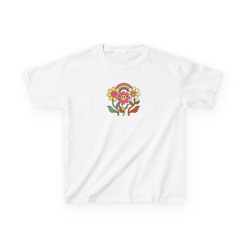 Groovy Daisy Shirt Retro Rainbow Flower Kids Tee