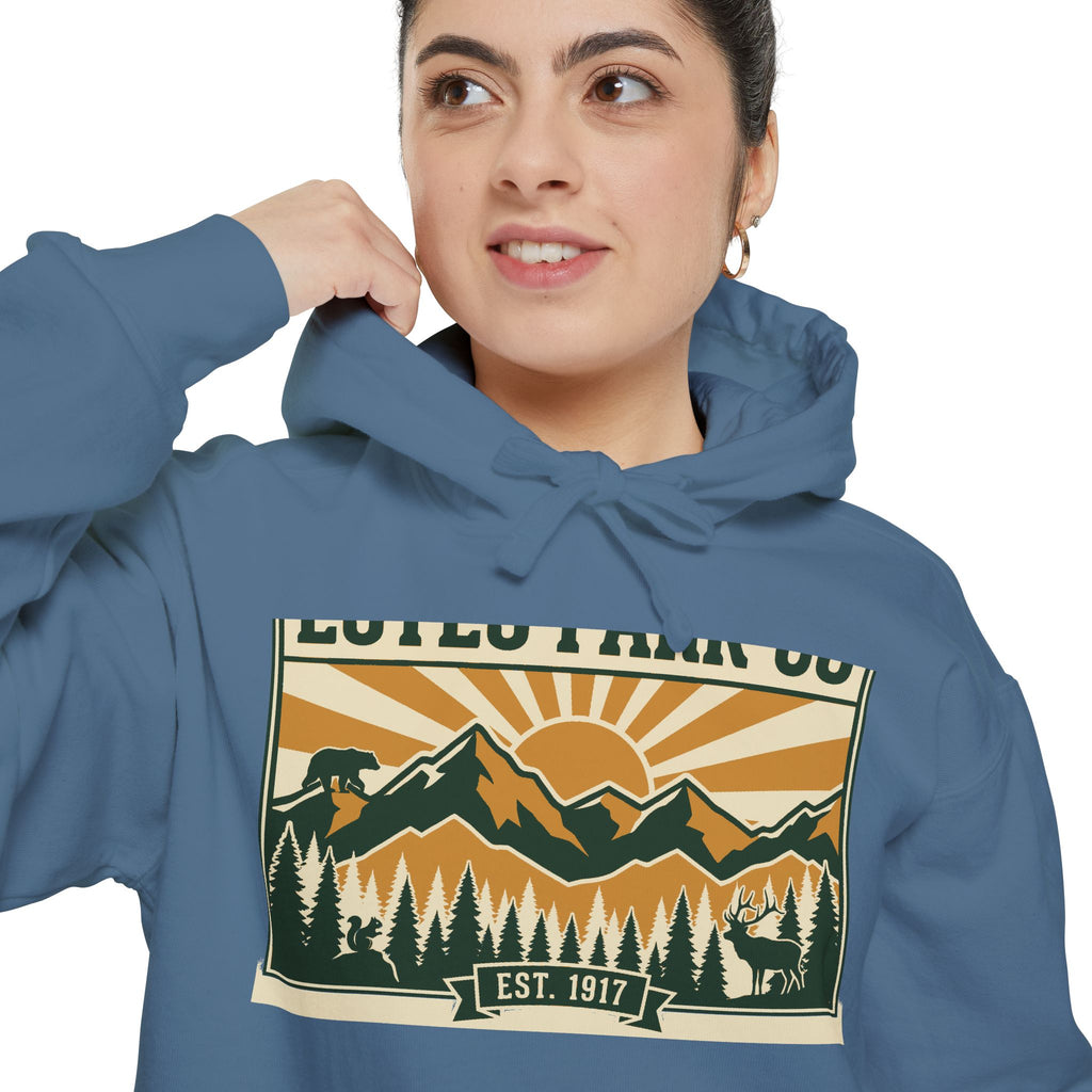 Estes Park CO Hidden Wildlife Hoodie | Forest Green EST. 1917