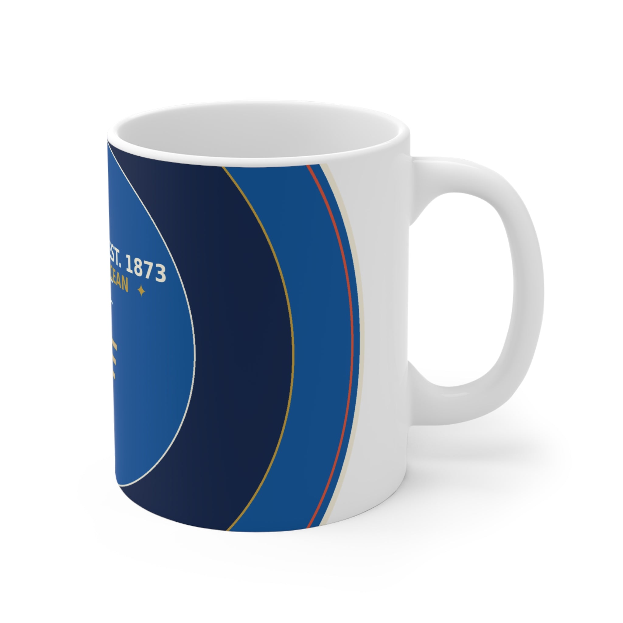 Rehoboth Beach Delaware Coffee Mug | Vintage Boardwalk Badge 11oz