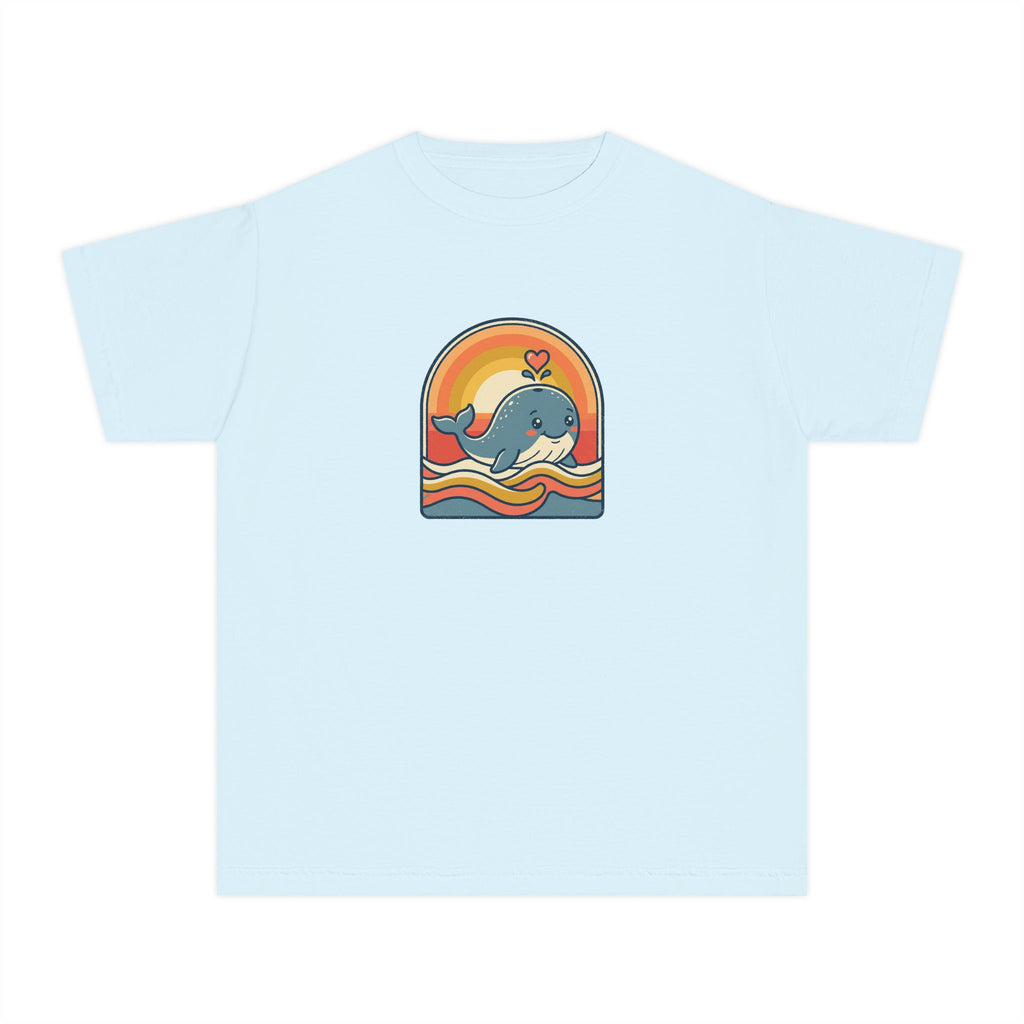 Whale Youth Shirt Retro Heart Comfort Colors Beach Tee