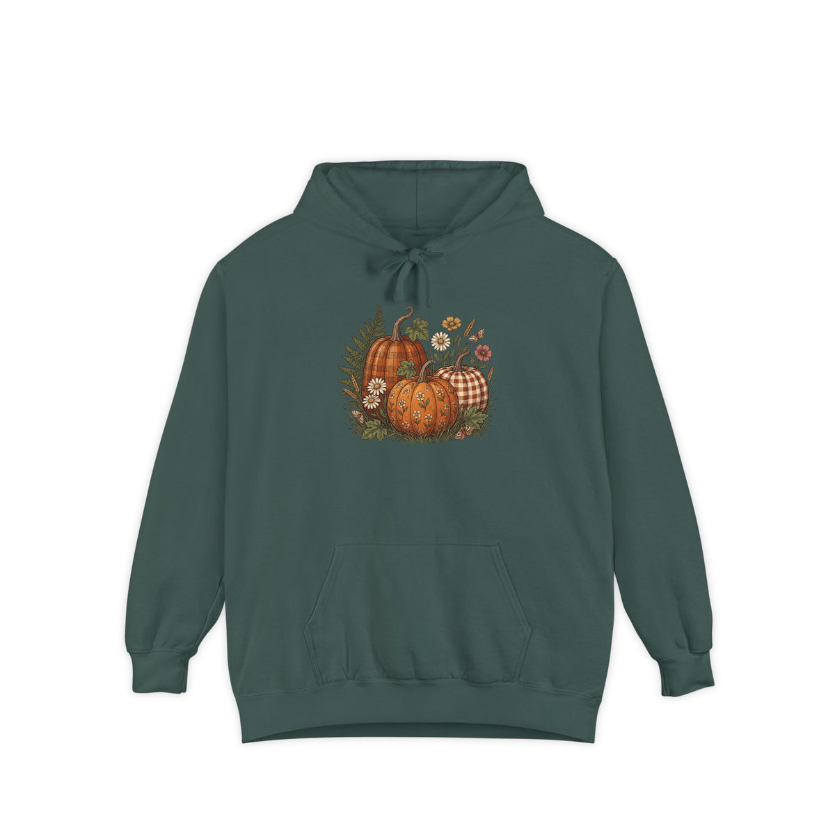 Pumpkin Hoodie | Vintage Patterned Cottagecore Fall Art | Comfort Colors Garment Dyed