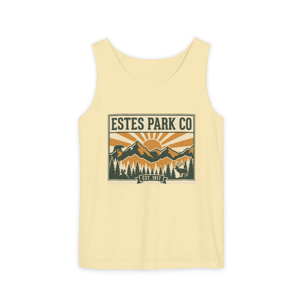 Estes Park CO Hidden Wildlife Tank Top | Forest Green EST. 1917 | Comfort Colors