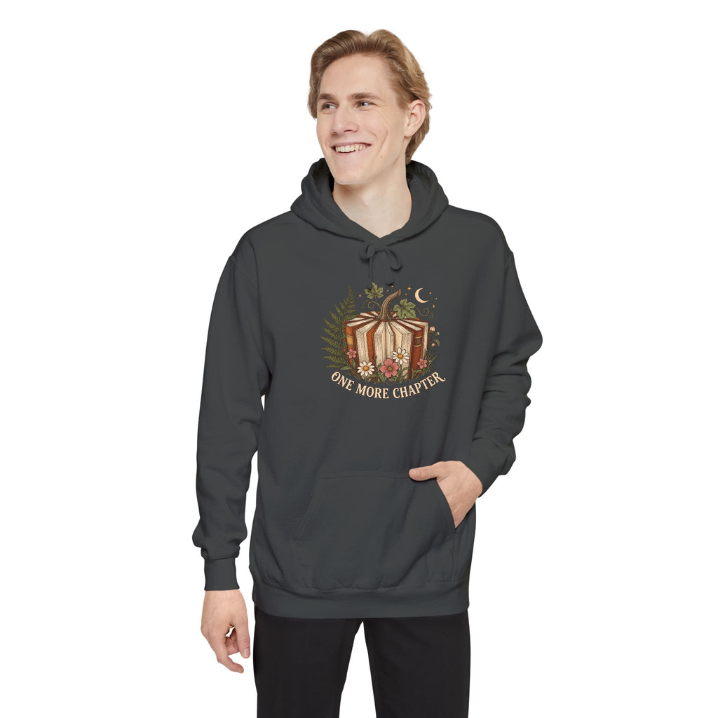 Book Lover Hoodie | One More Chapter Autumn Reading Art | Comfort Colors Garment Dyed