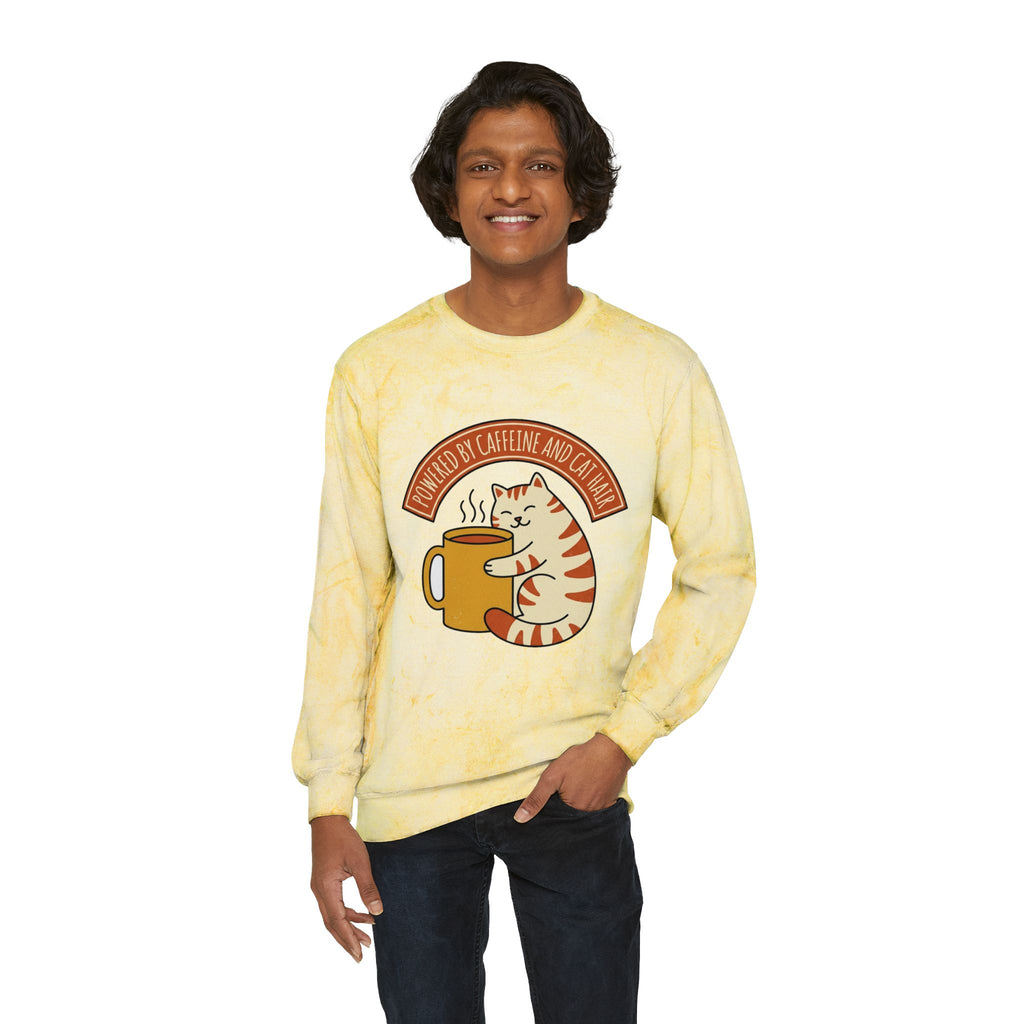 Cat Coffee Powered by Caffeine — Crewneck Sweatshirt