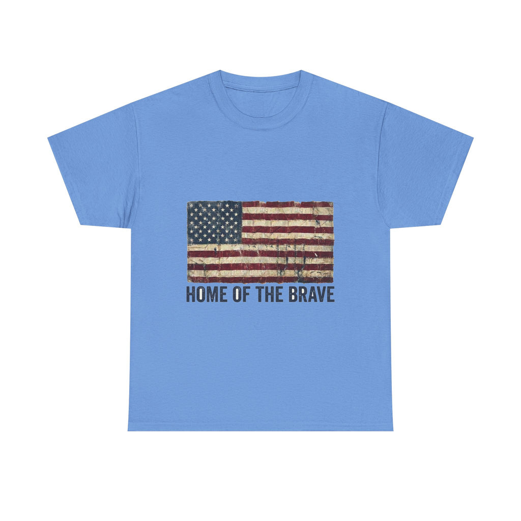Home of the Brave Tattered Flag Tee | Vintage 4th of July Shirt | America 250