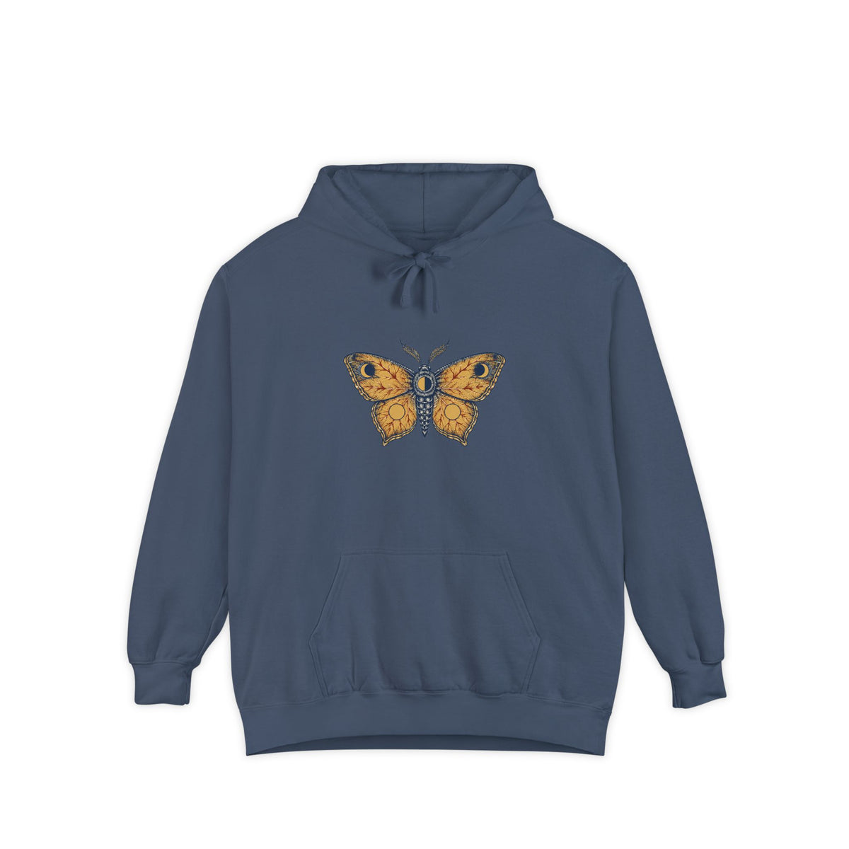 Celestial Moth Hoodie | Vintage Engraved Luna Moth Art | Comfort Colors Garment Dyed