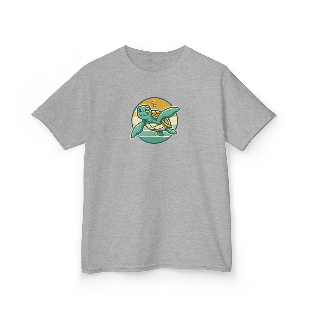 Sea Turtle Shirt Retro Sunset Badge Kids Beach Tee