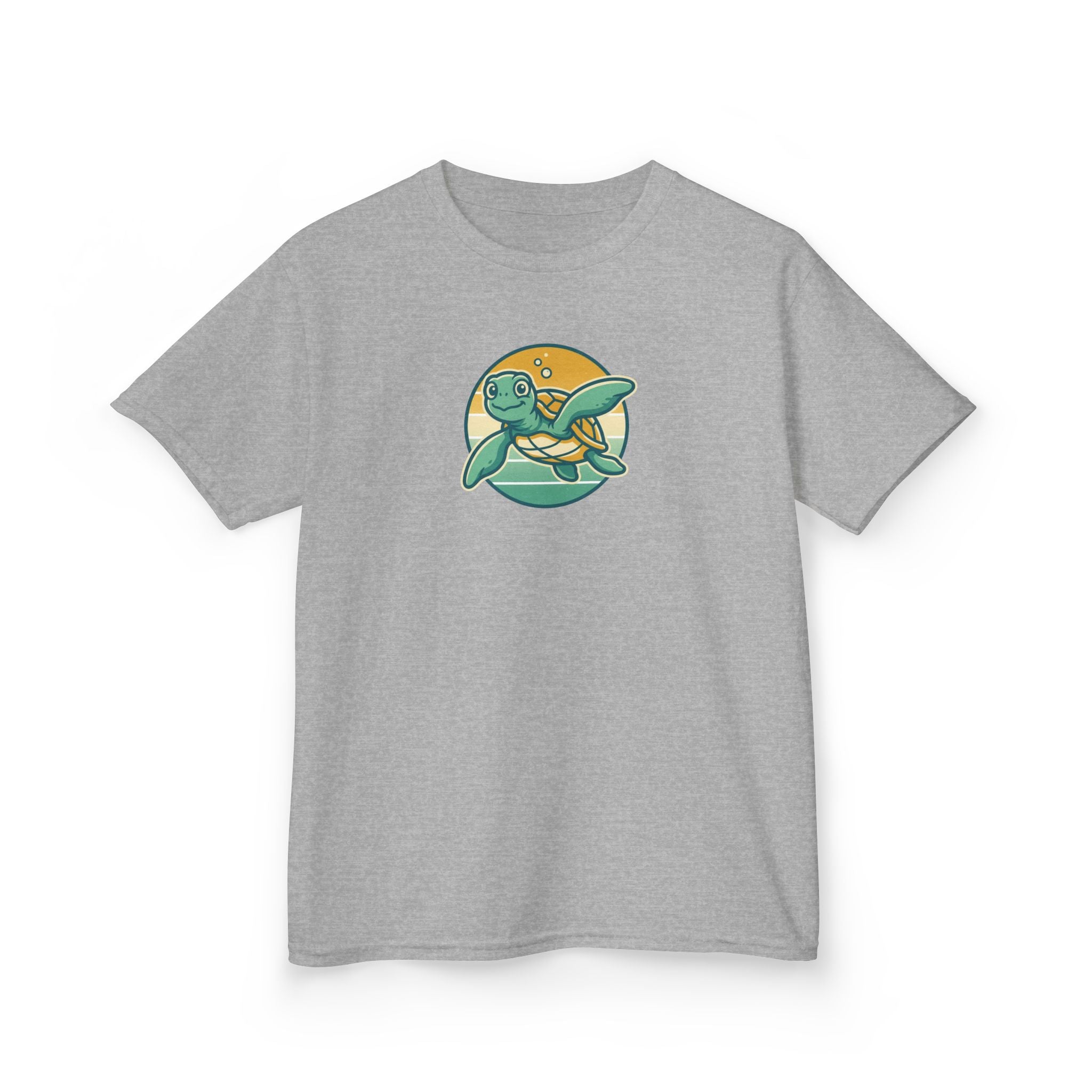 Sea Turtle Shirt Retro Sunset Badge Kids Beach Tee