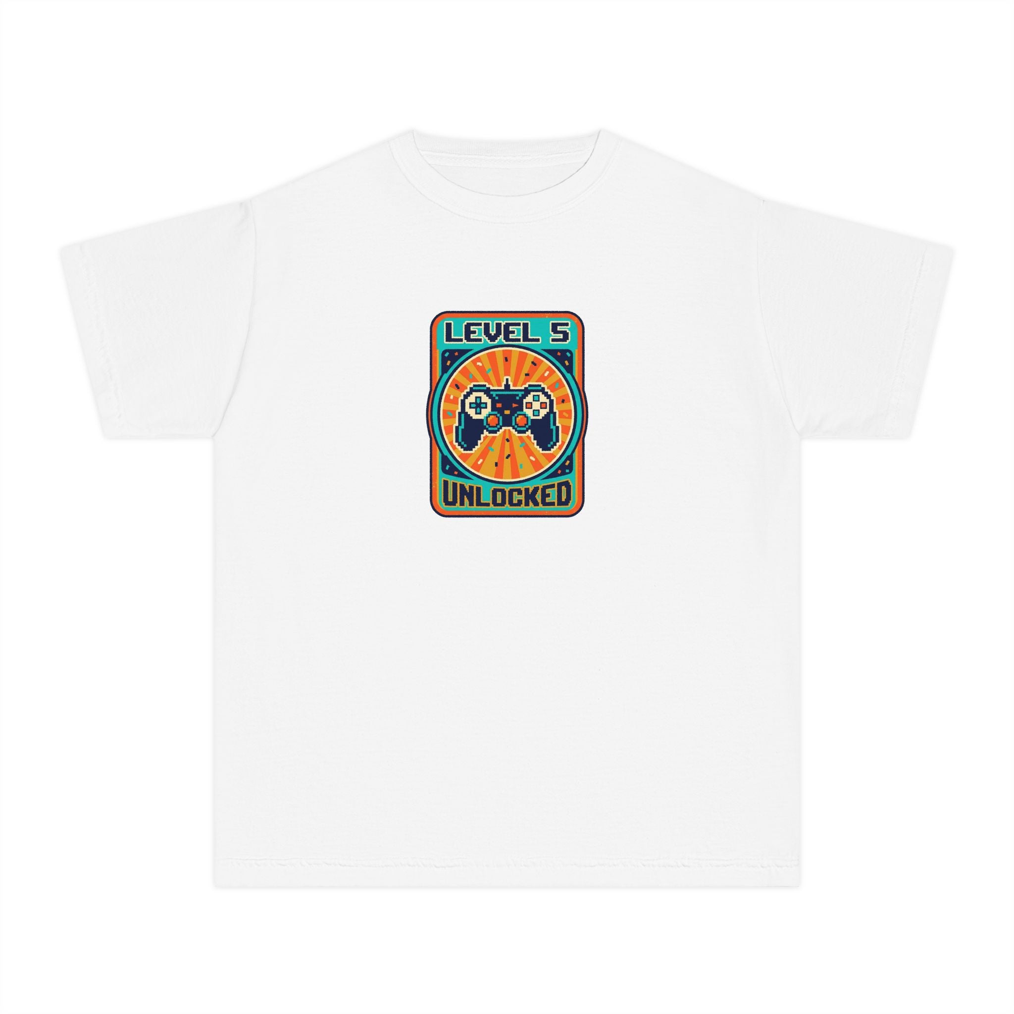 Level 5 Unlocked 5th Birthday Youth Shirt Gamer Tee