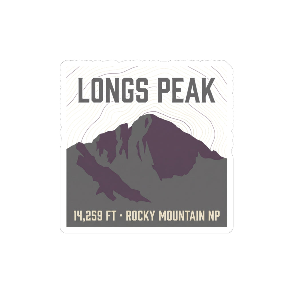 Longs Peak Sticker — Colorado 14er vintage badge sticker front