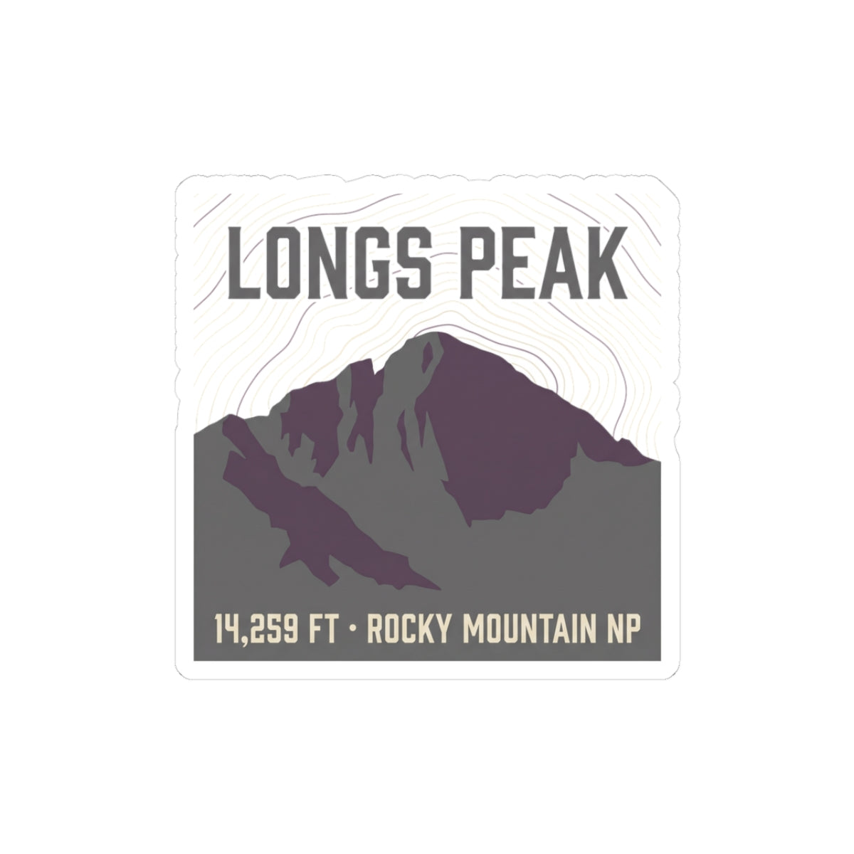 Longs Peak Sticker — Colorado 14er vintage badge sticker front