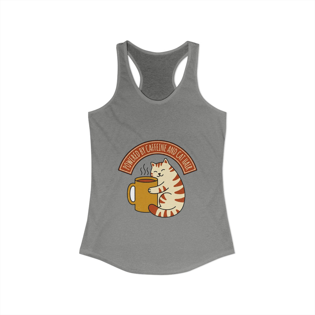 Cat Coffee Powered by Caffeine — Racerback Tank