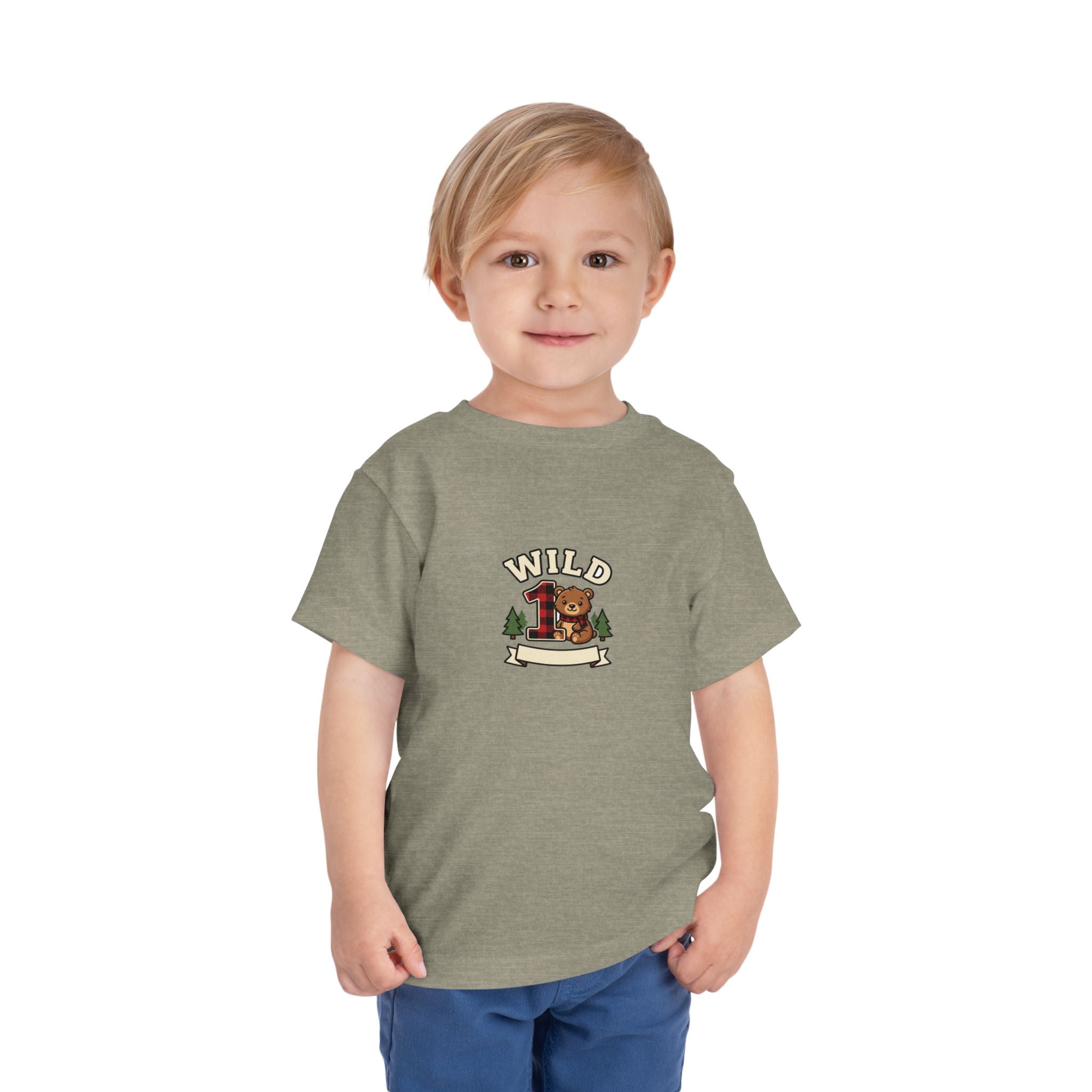 Wild One 1st Birthday Toddler Shirt Plaid Bear Tee