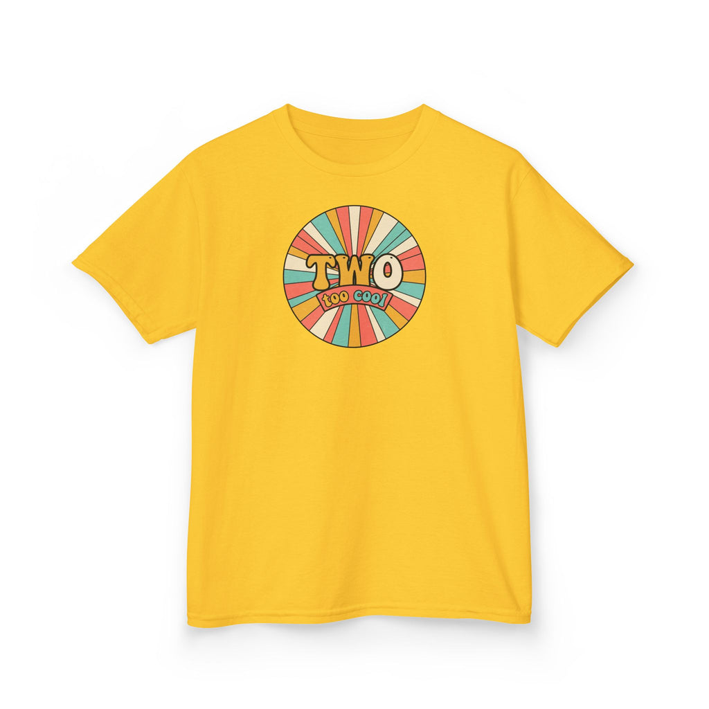 2nd Birthday Shirt TWO Too Cool Retro Sunburst Kids Tee