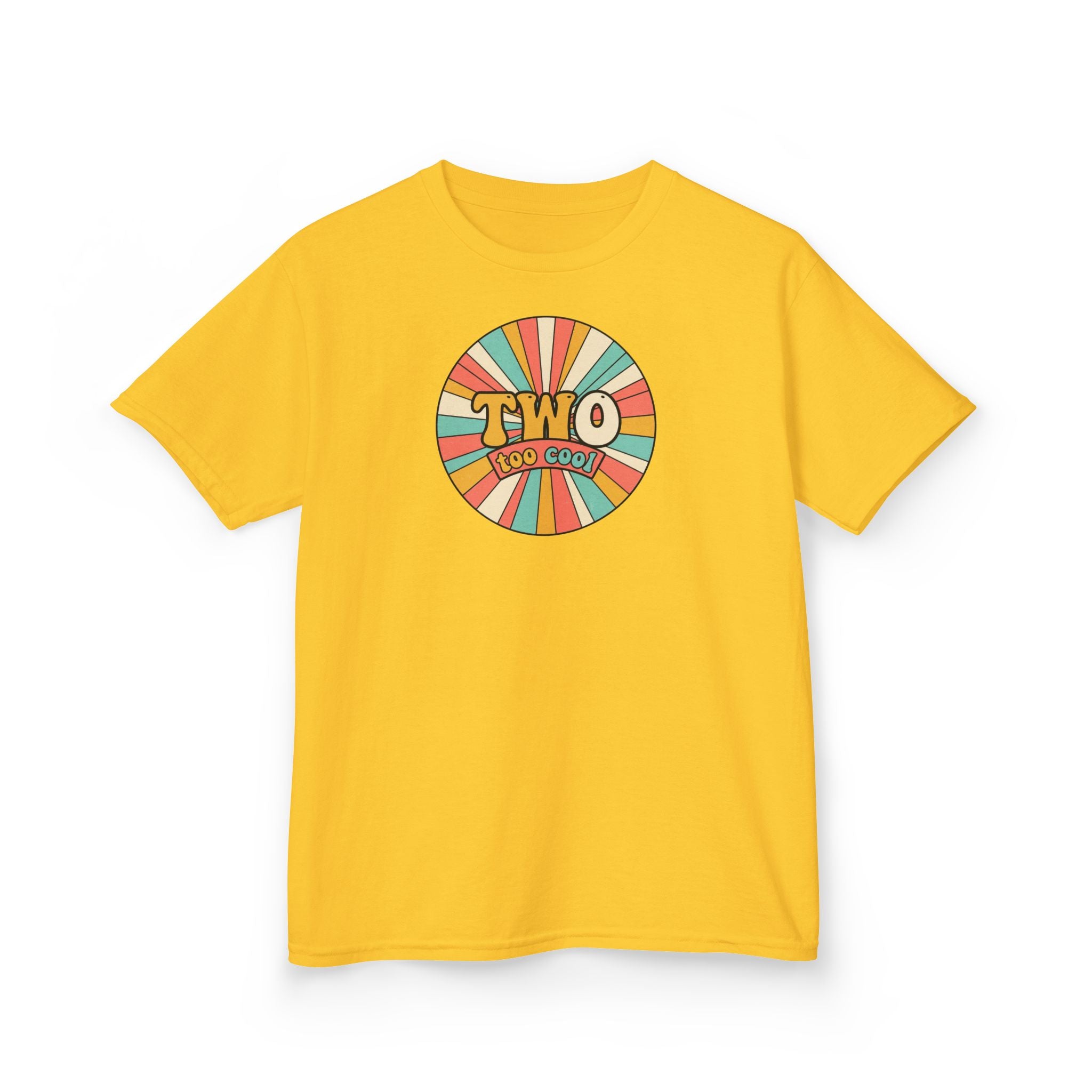 2nd Birthday Shirt TWO Too Cool Retro Sunburst Kids Tee