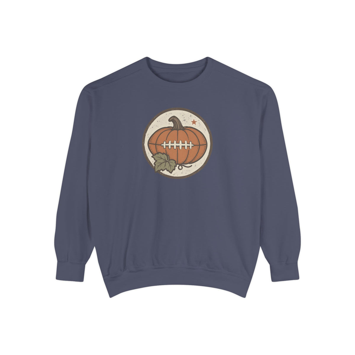 Pumpkin Football Crewneck Sweatshirt | Vintage Fall Saturday Tailgate Art | Comfort Colors Garment Dyed