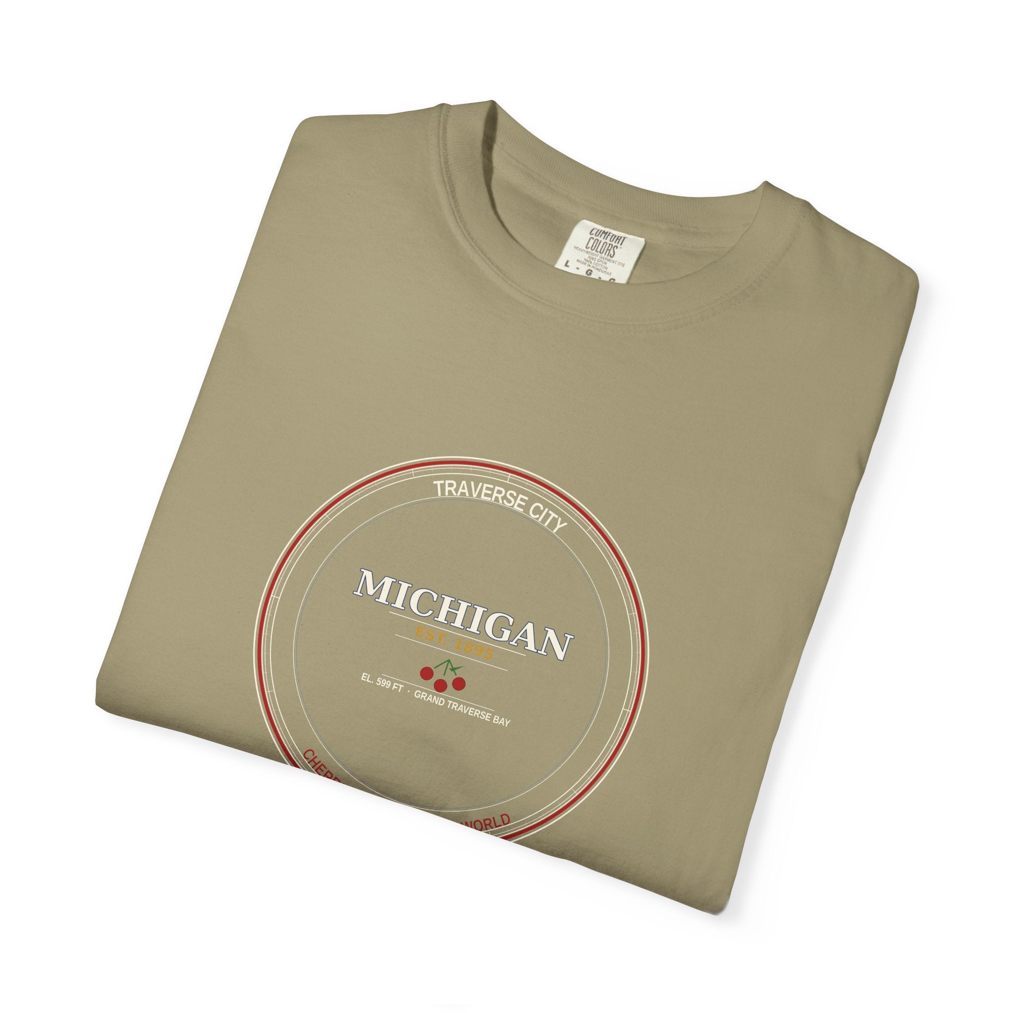 Traverse City Michigan Tee | Vintage Cherry Capital Badge