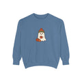 Retro Ghost Crewneck Sweatshirt | Ghost in a Knitted Beanie Cocoa Art | Comfort Colors Garment Dyed