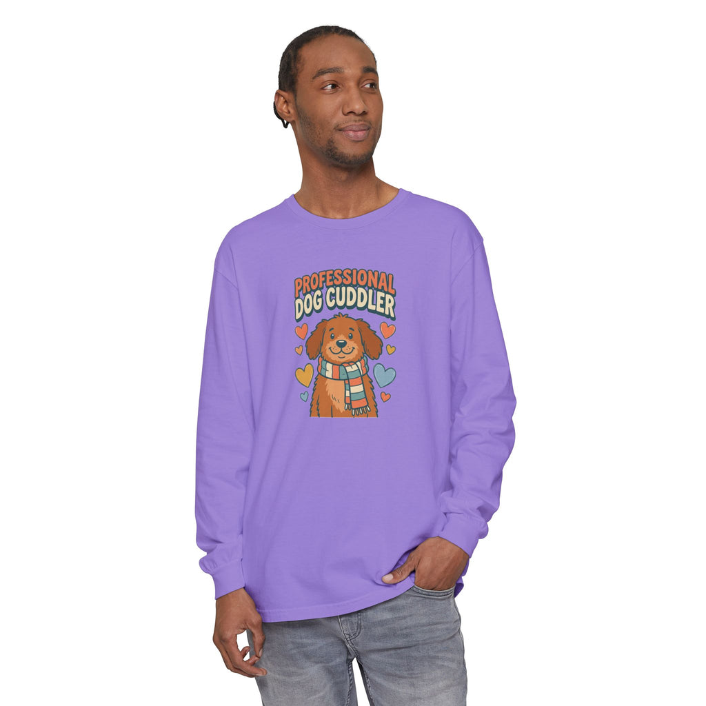 Professional Dog Cuddler Long Sleeve | Dog Mom Comfort Colors Shirt