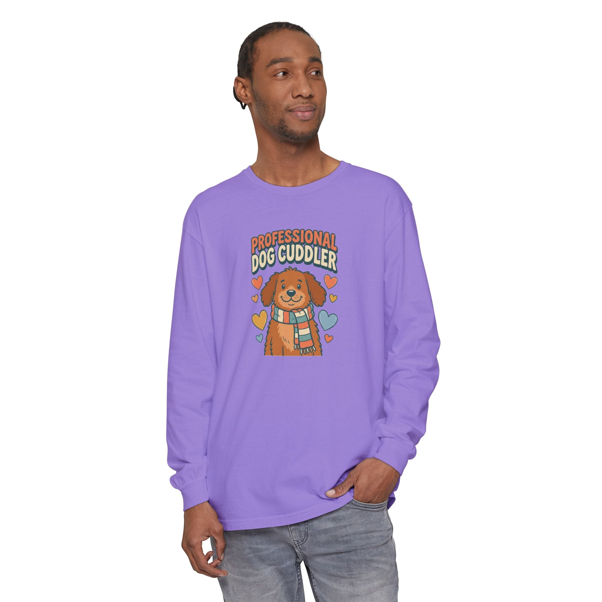 Professional Dog Cuddler Long Sleeve | Dog Mom Comfort Colors Shirt