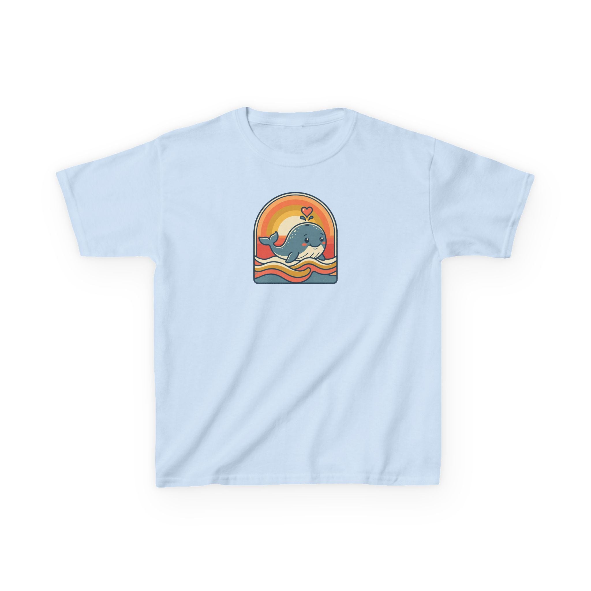 Whale Shirt Retro Heart Splash Kids Beach Tee