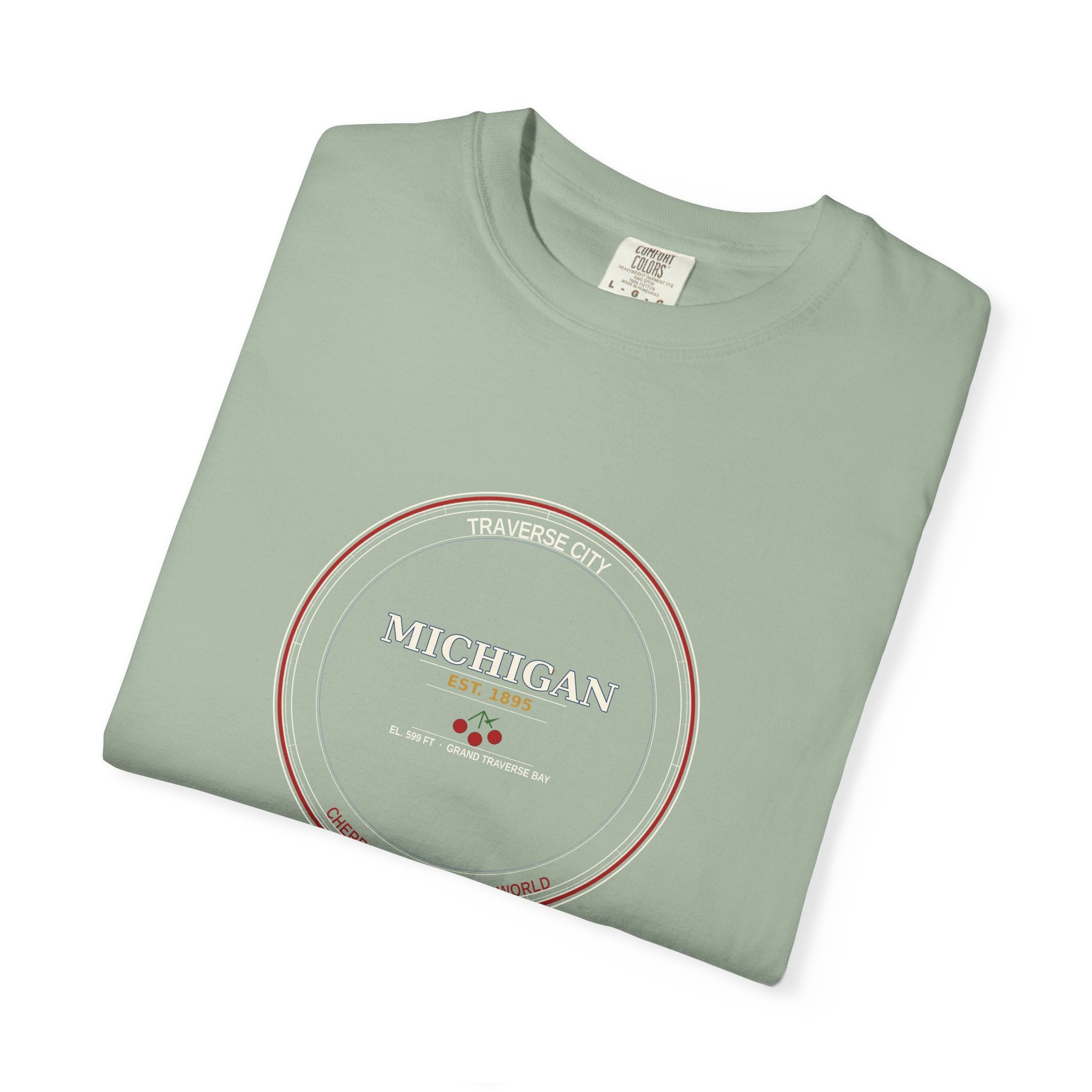 Traverse City Michigan Tee | Vintage Cherry Capital Badge