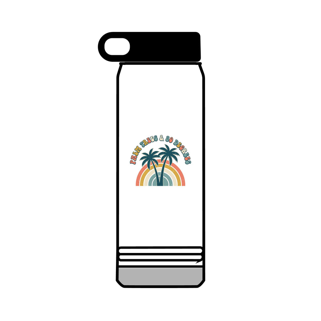 Palm Trees & 80 Degrees 32oz Tumbler | Retro Rainbow Beach Drinkware