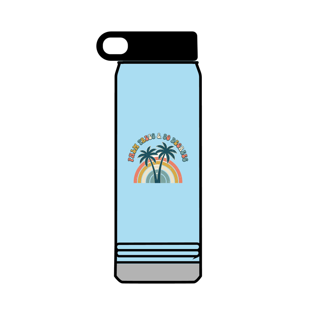 Palm Trees & 80 Degrees 32oz Tumbler | Retro Rainbow Beach Drinkware