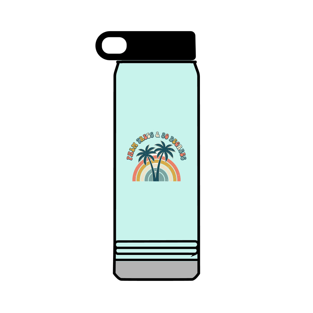Palm Trees & 80 Degrees 32oz Tumbler | Retro Rainbow Beach Drinkware