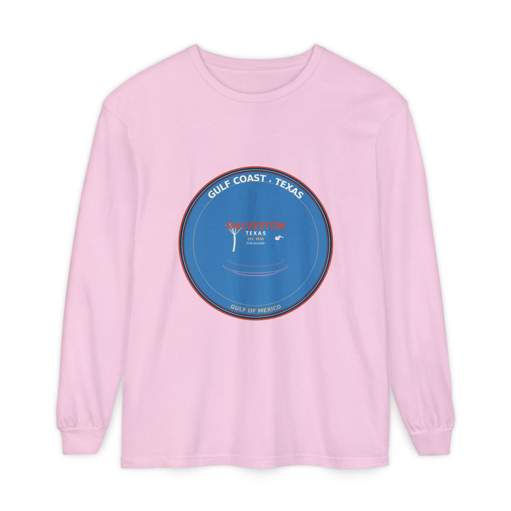 Galveston Texas Long Sleeve | Vintage Coastal Badge | CC 6014