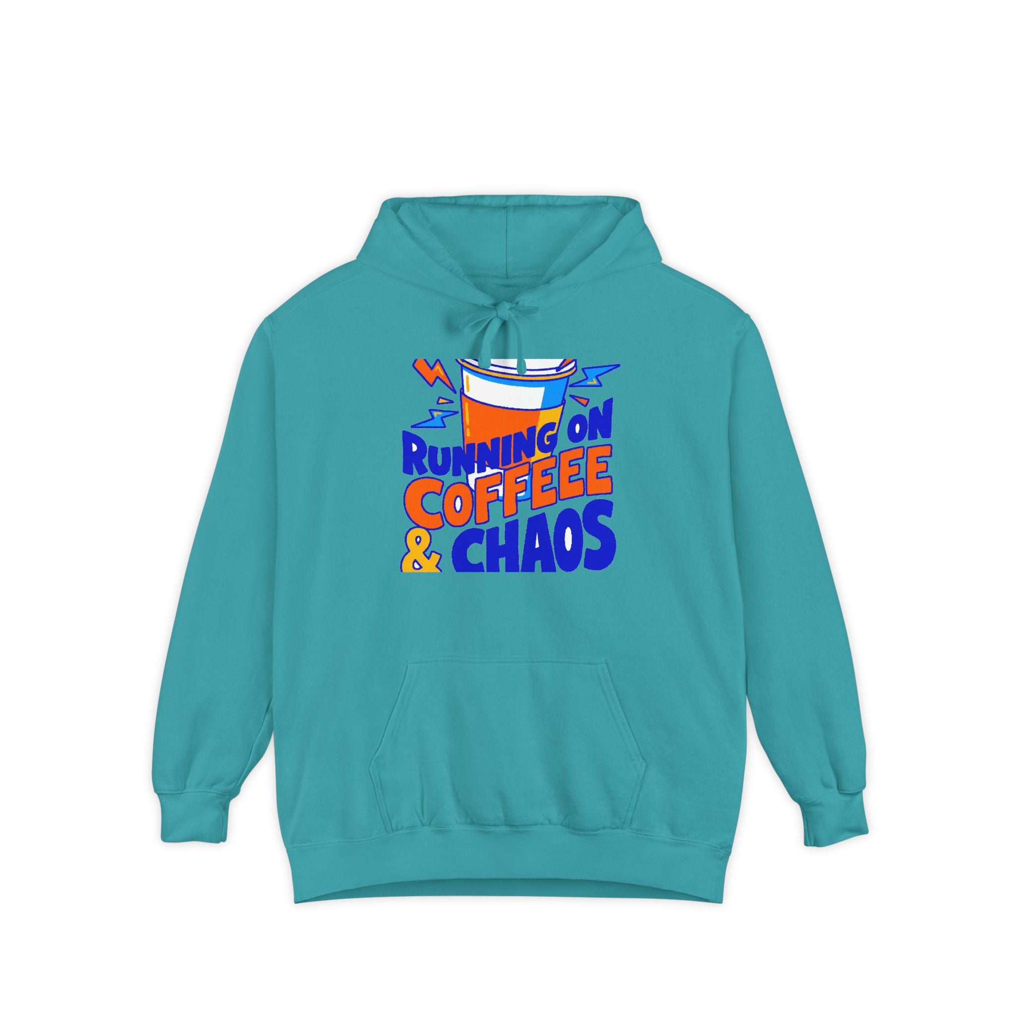 Funny Coffee Hoodie | Running on Coffee & Chaos