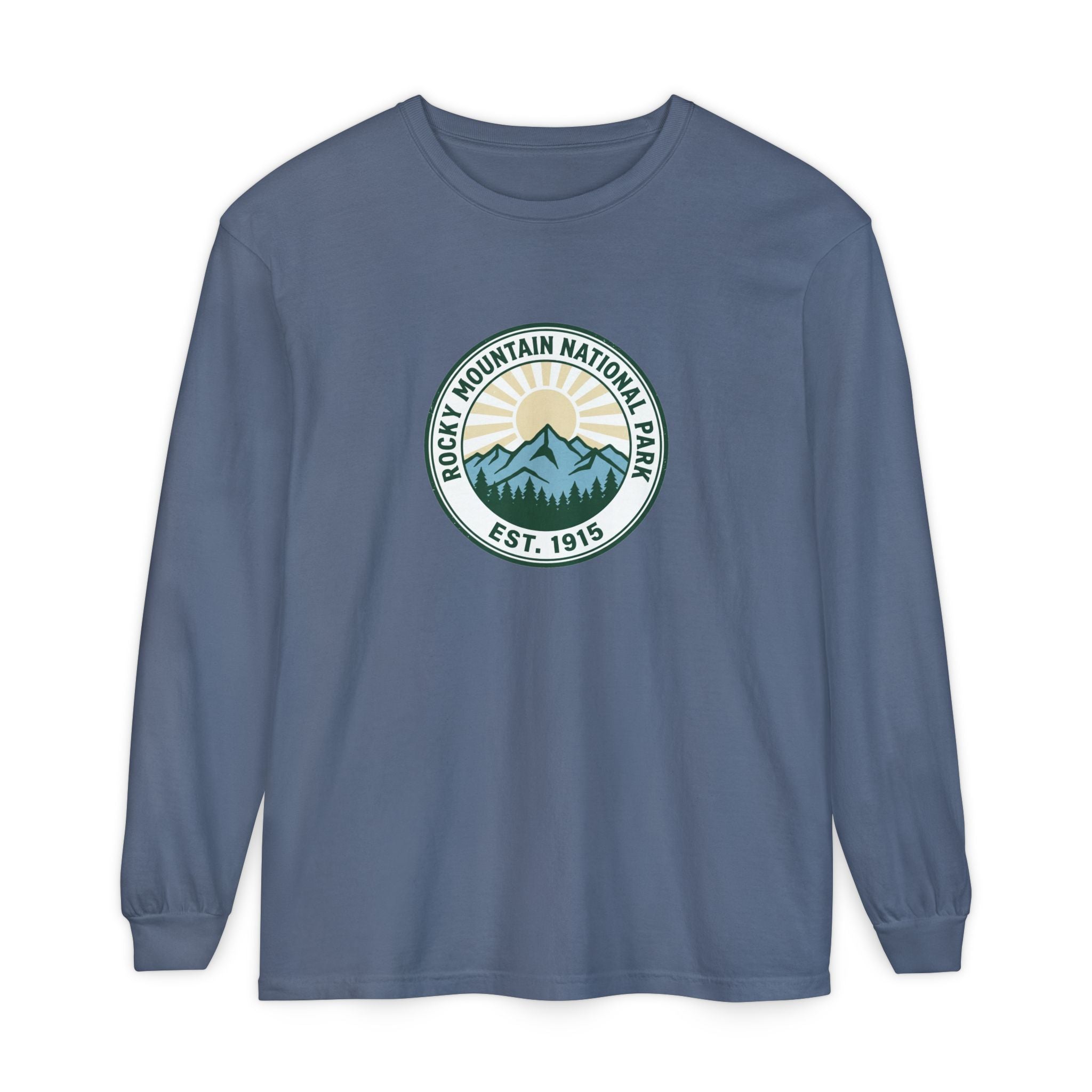 Rocky Mountain National Park Long Sleeve Tee | Vintage EST. 1915 Colorado Mountain Shirt