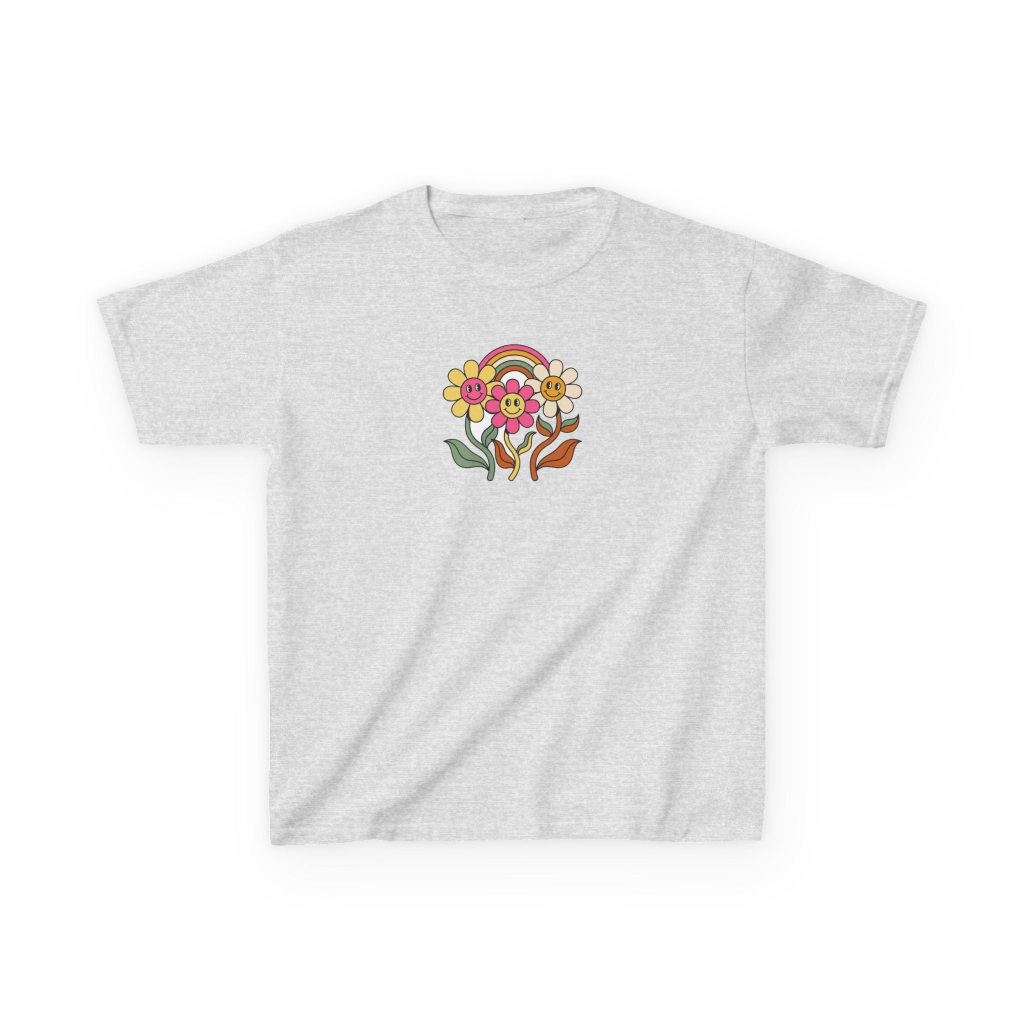 Groovy Daisy Shirt Retro Rainbow Flower Kids Tee