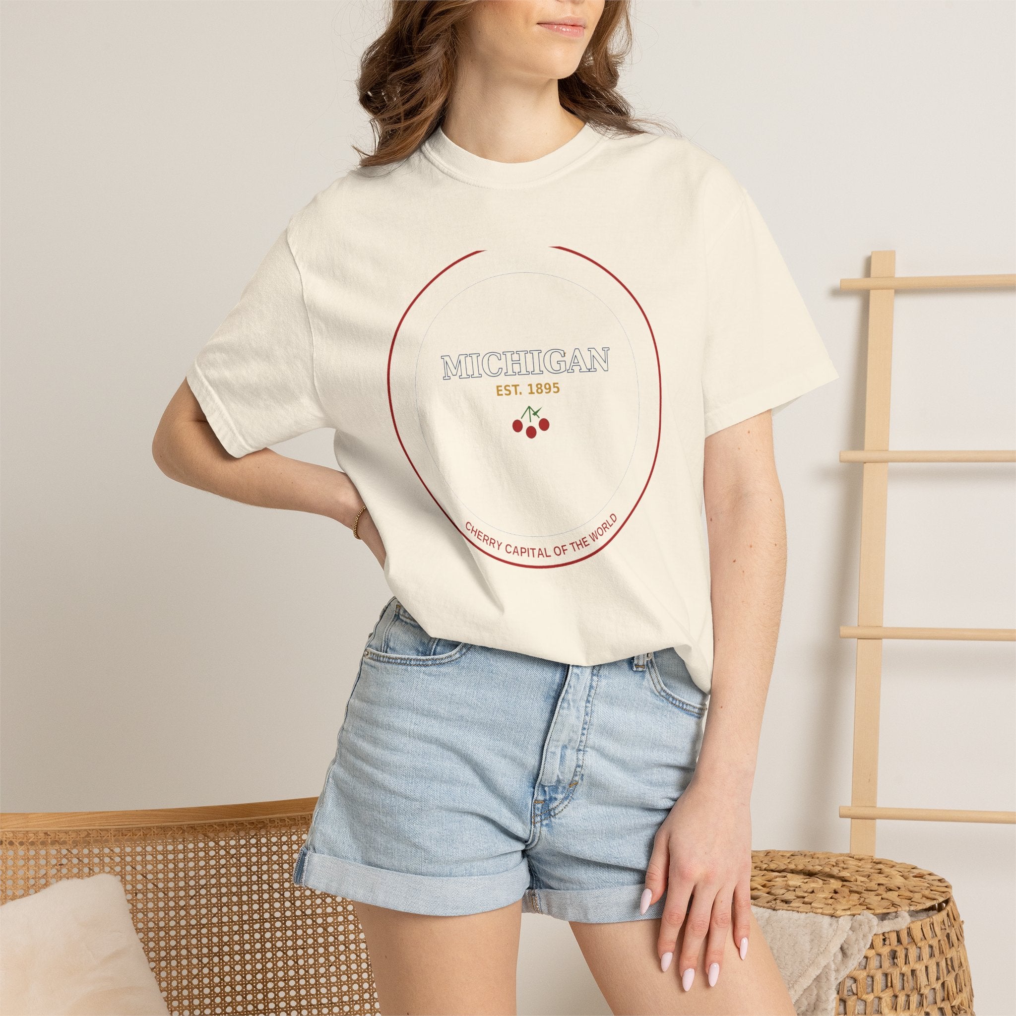 Traverse City Michigan Tee | Vintage Cherry Capital Badge