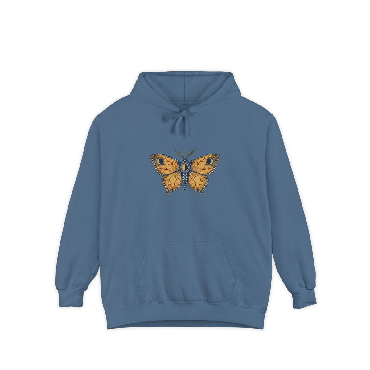 Celestial Moth Hoodie | Vintage Engraved Luna Moth Art | Comfort Colors Garment Dyed