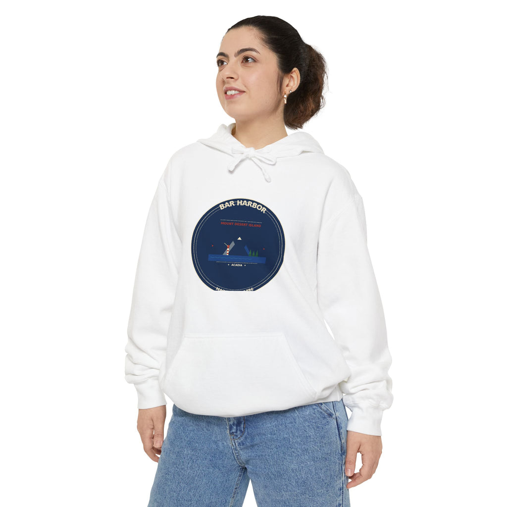 Bar Harbor Maine Hoodie | Acadia Vintage Badge Pullover