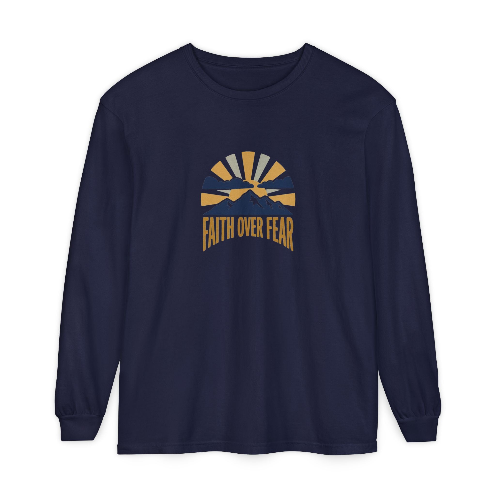 Faith Over Fear Long Sleeve Tee | Inspirational Christian Shirt