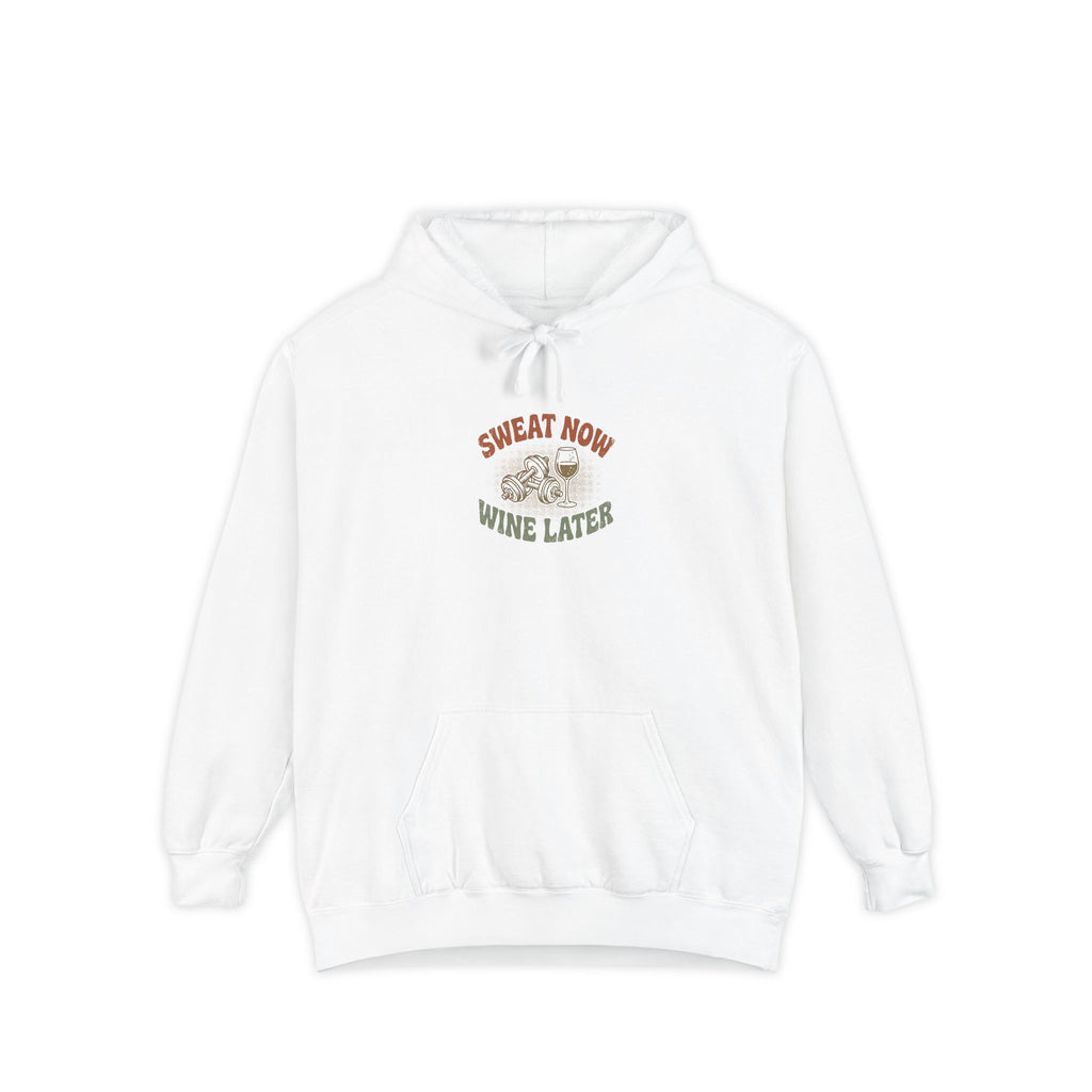 Funny Gym Hoodie | Sweat Now Wine Later | Comfort Colors Wine Lover Hoodie