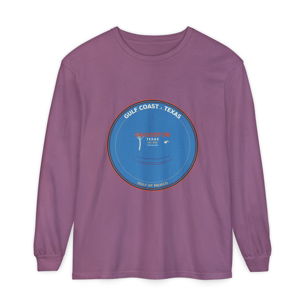 Galveston Texas Long Sleeve | Vintage Coastal Badge | CC 6014