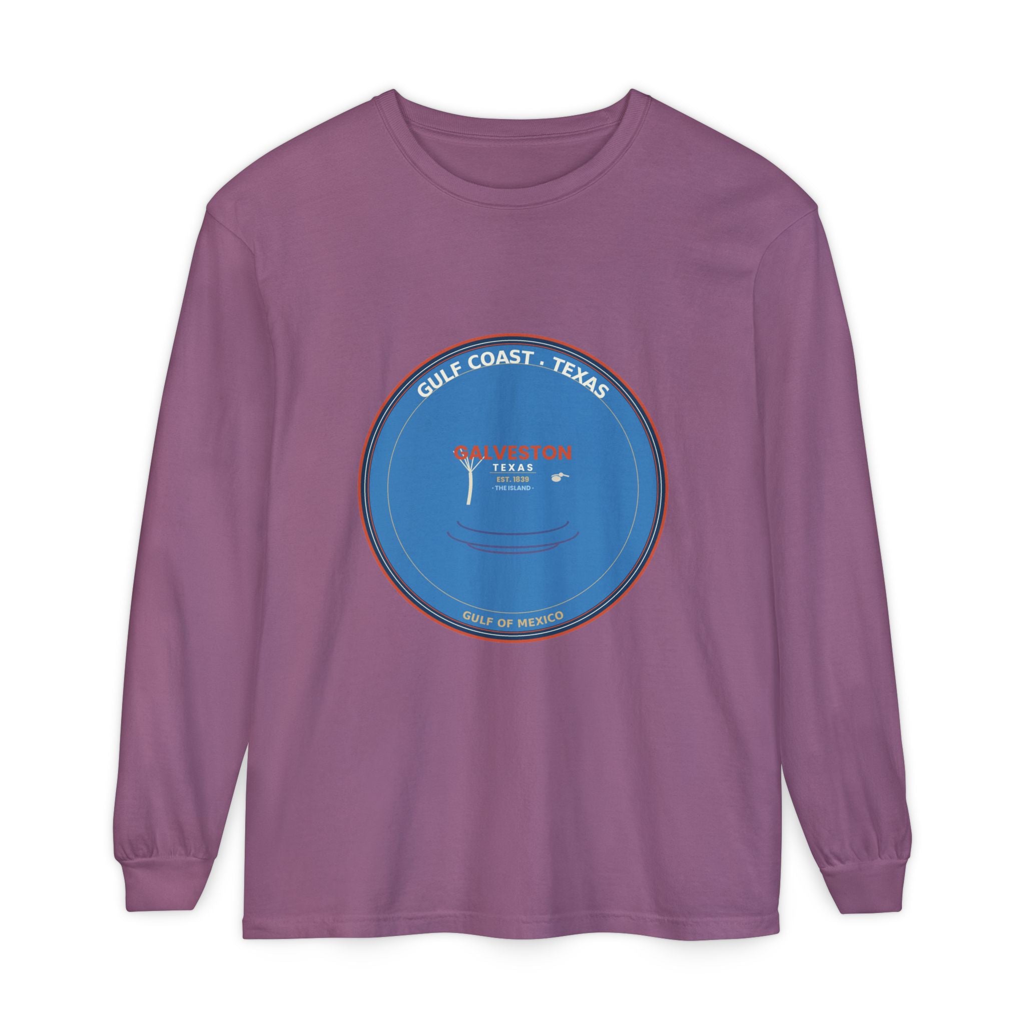 Galveston Texas Long Sleeve | Vintage Coastal Badge | CC 6014