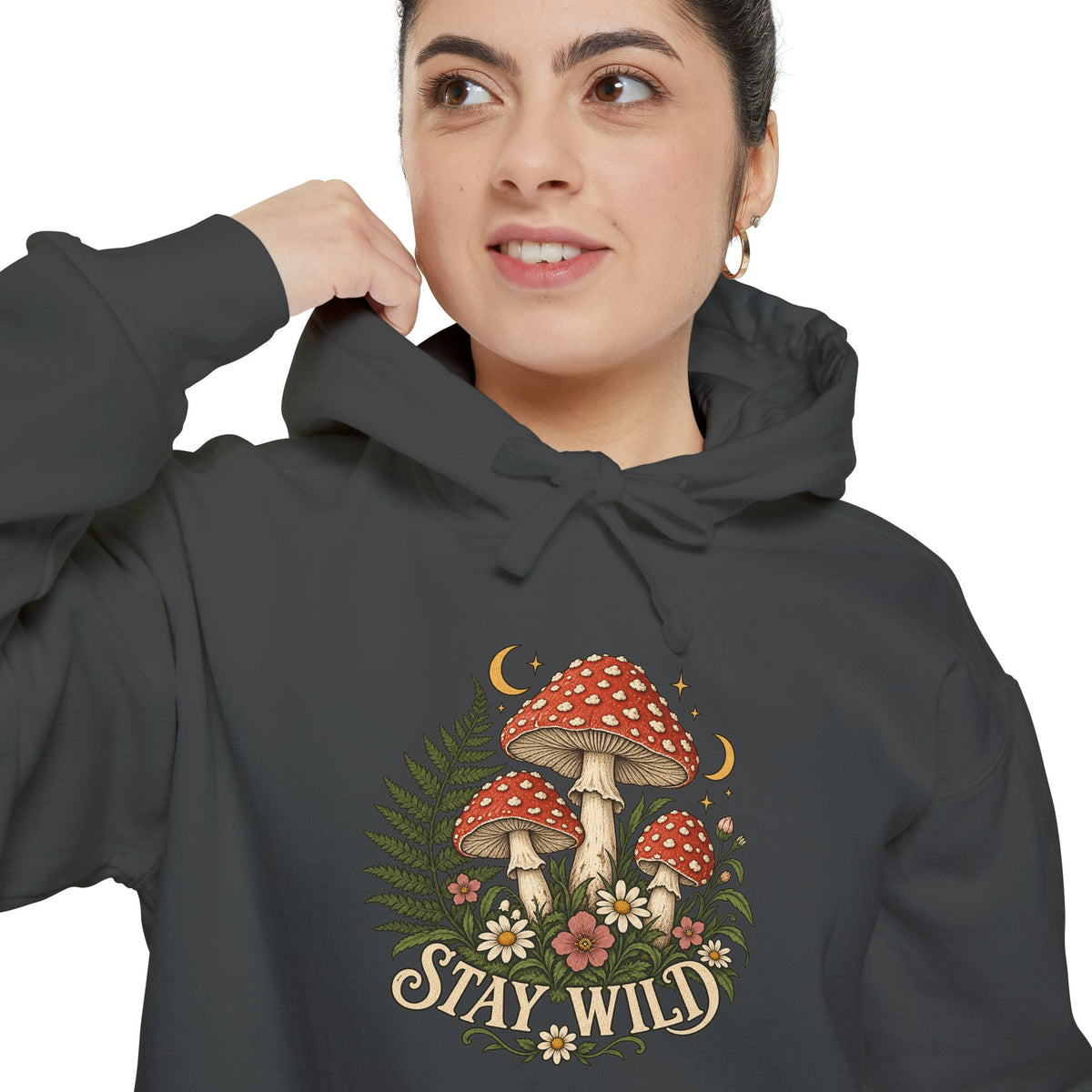Mushroom Hoodie | Vintage Botanical Toadstool Art | Comfort Colors Garment Dyed