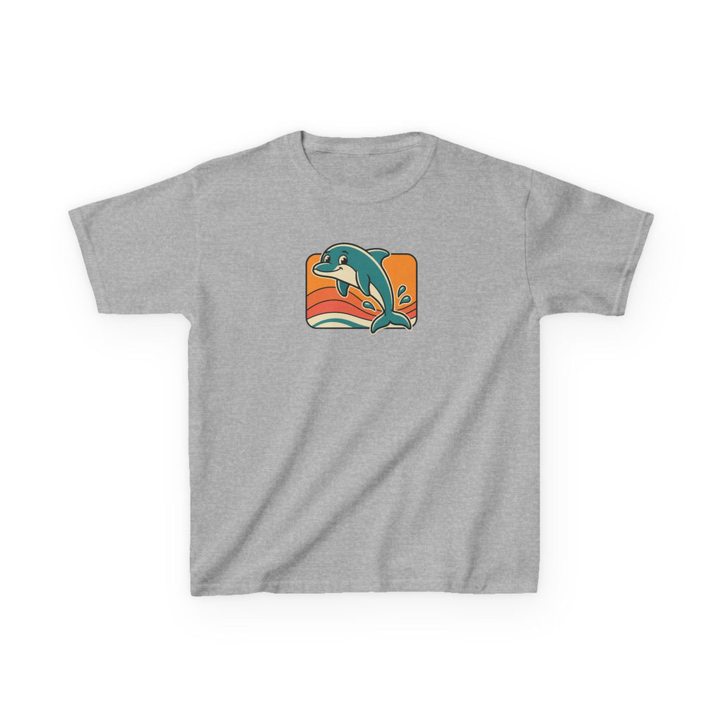 Dolphin Shirt Retro Sunset Kids Beach Tee