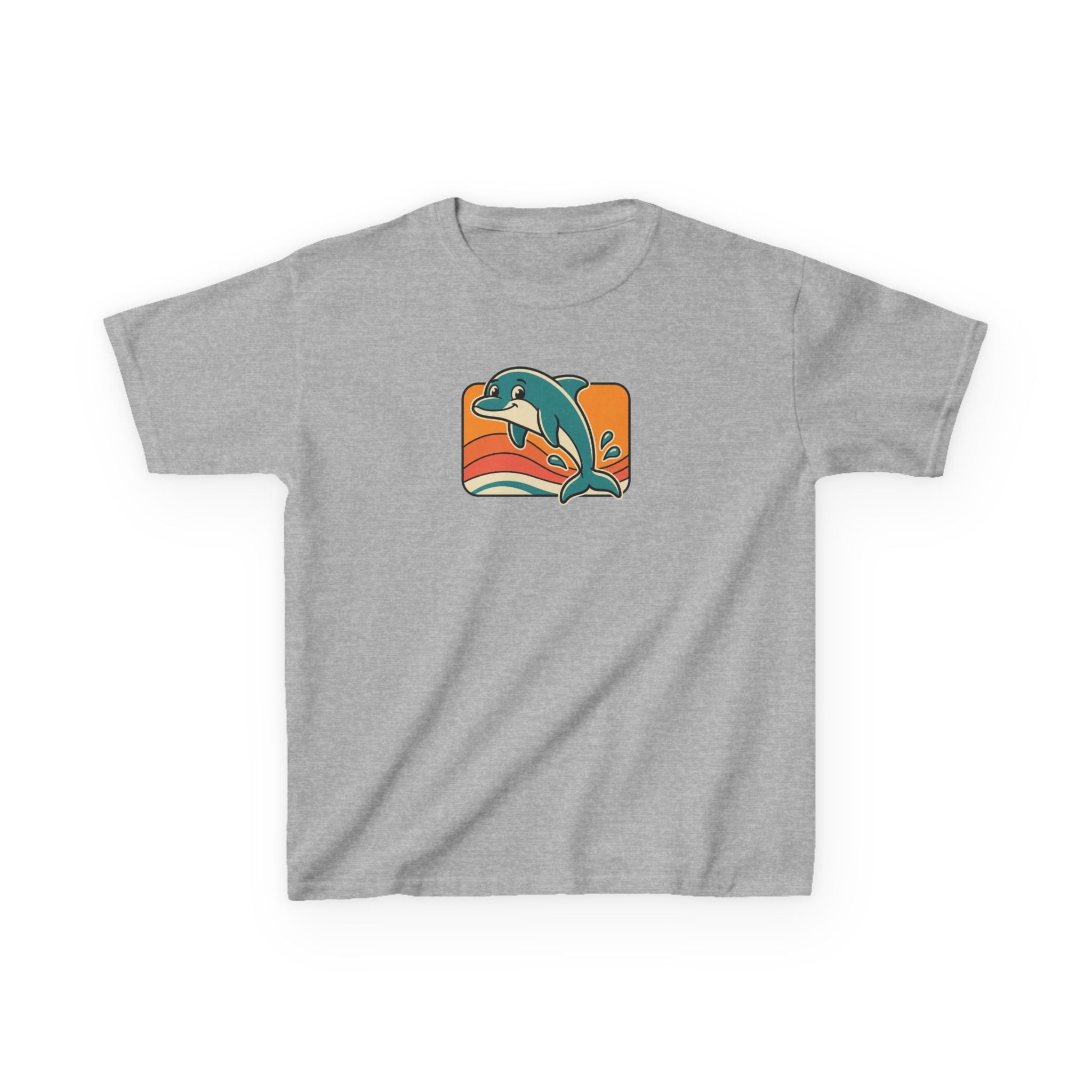 Dolphin Shirt Retro Sunset Kids Beach Tee