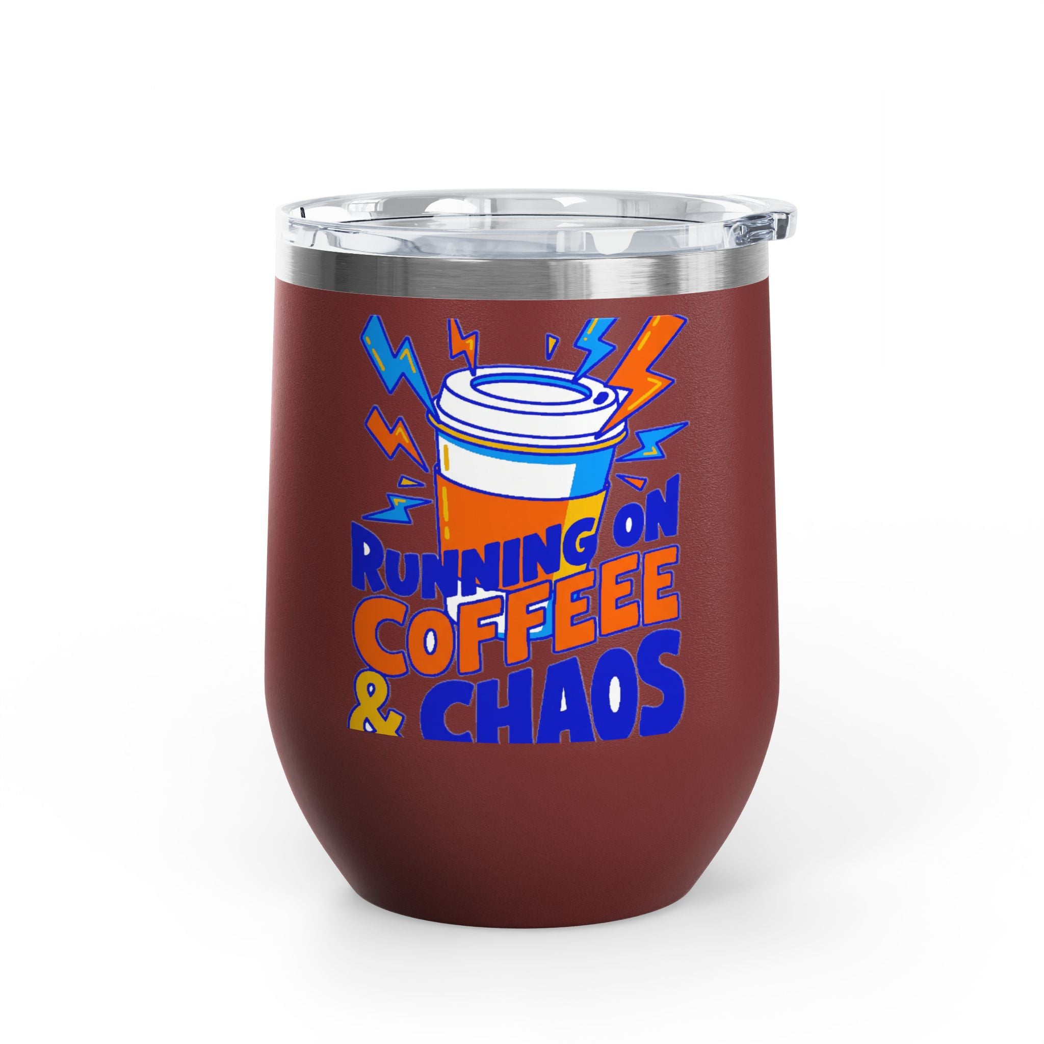 Running on Coffee & Chaos Tumbler | 12oz Insulated Coffee Mug