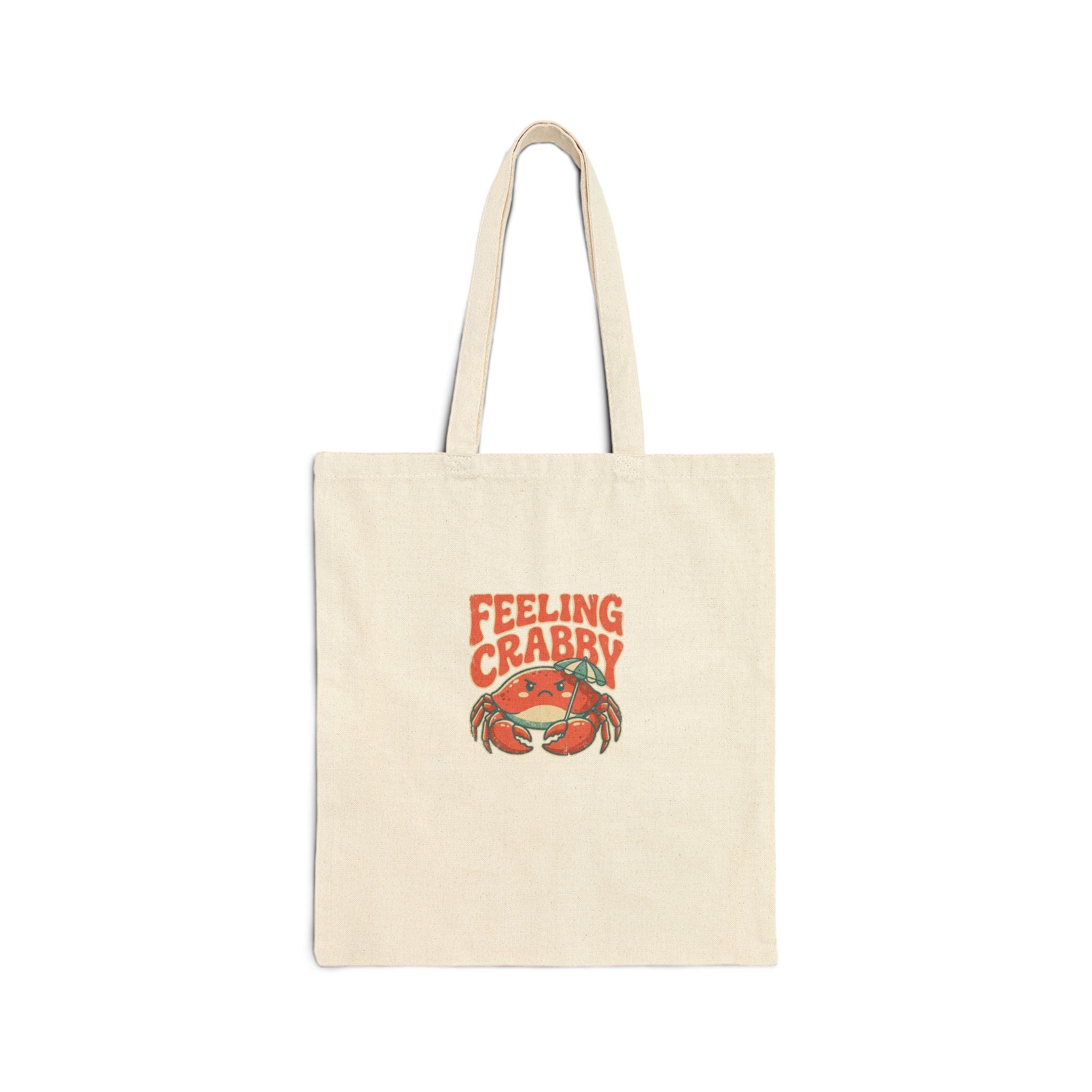 Feeling Crabby Canvas Tote Bag | Funny Crab Beach Tote